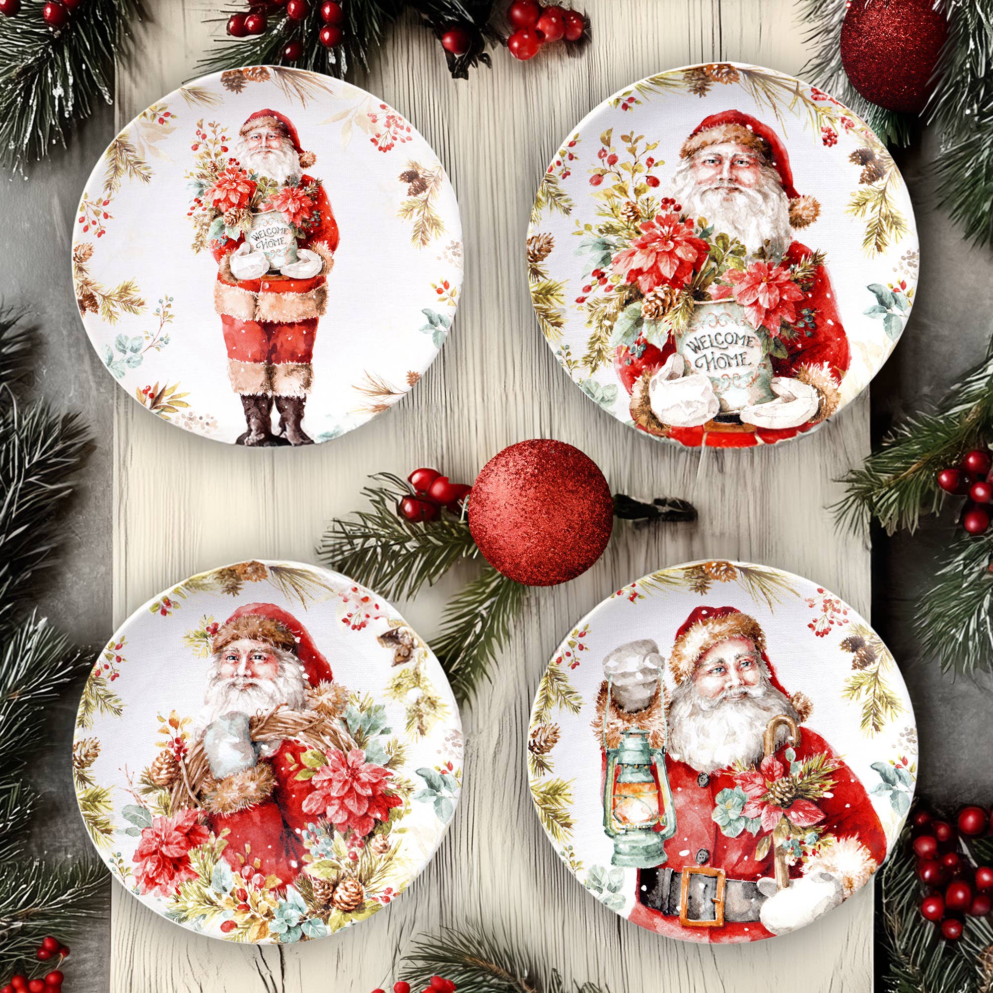 melamine christmas dinner plates