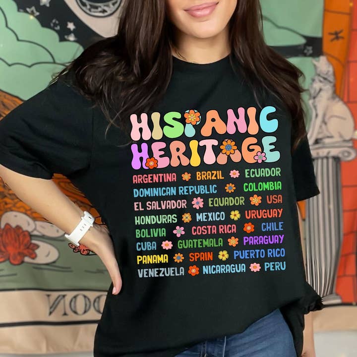 Vivtrek - Wholesale Screen Printed T-Shirt - Women's - Hispanic Heritage Country Latino Heritage Month Shirts