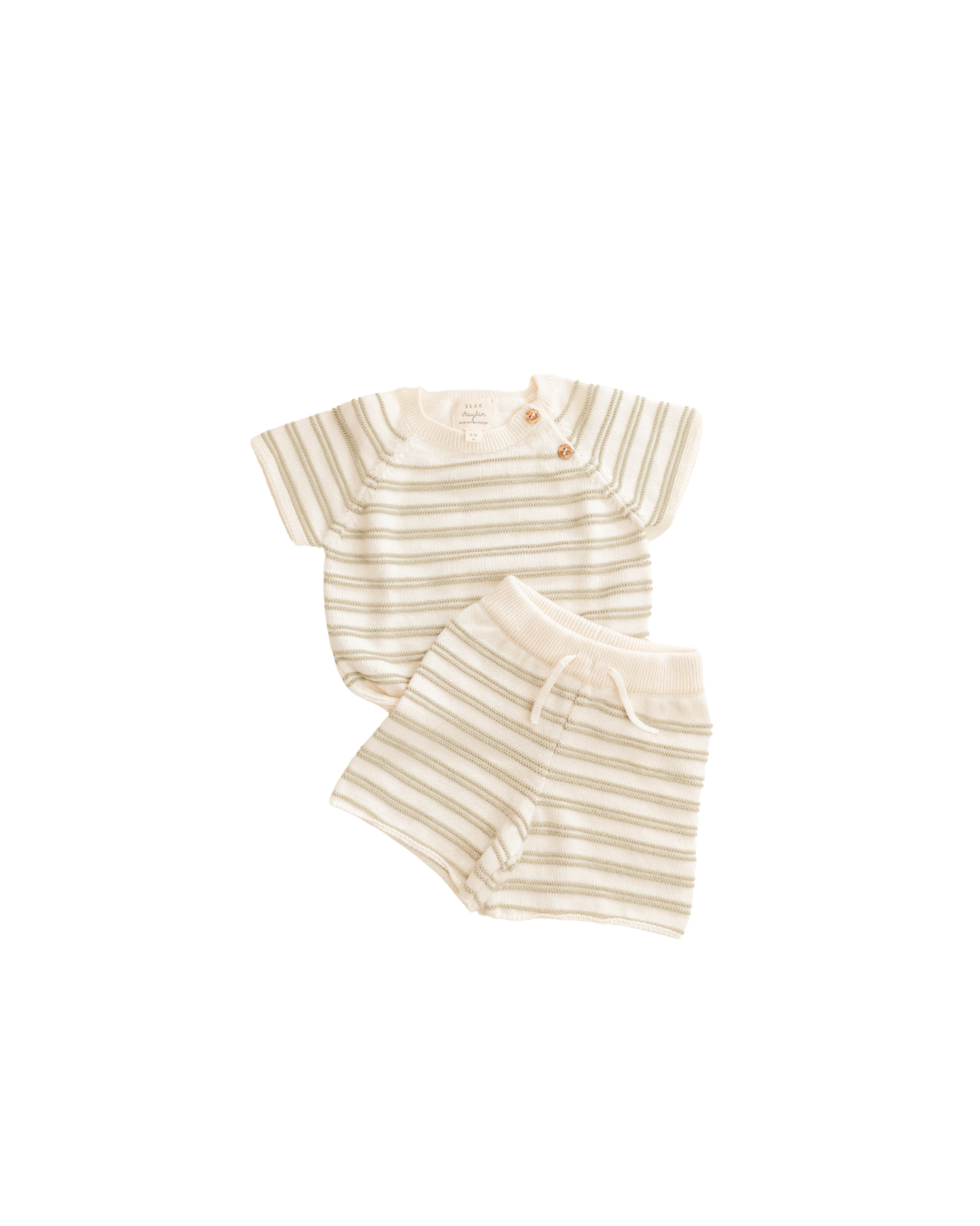 Dear Hayden - Vendita all'ingrosso Completo top e pantaloncini - Bambini - Completo a righe in maglia di cotone biologico7