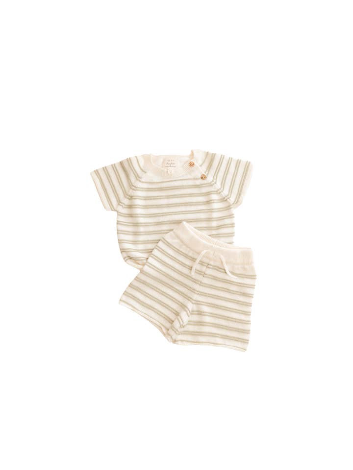 Dear Hayden - Wholesale Top & Short Set - Kids - Organic Cotton Knit Stripe Short Set6