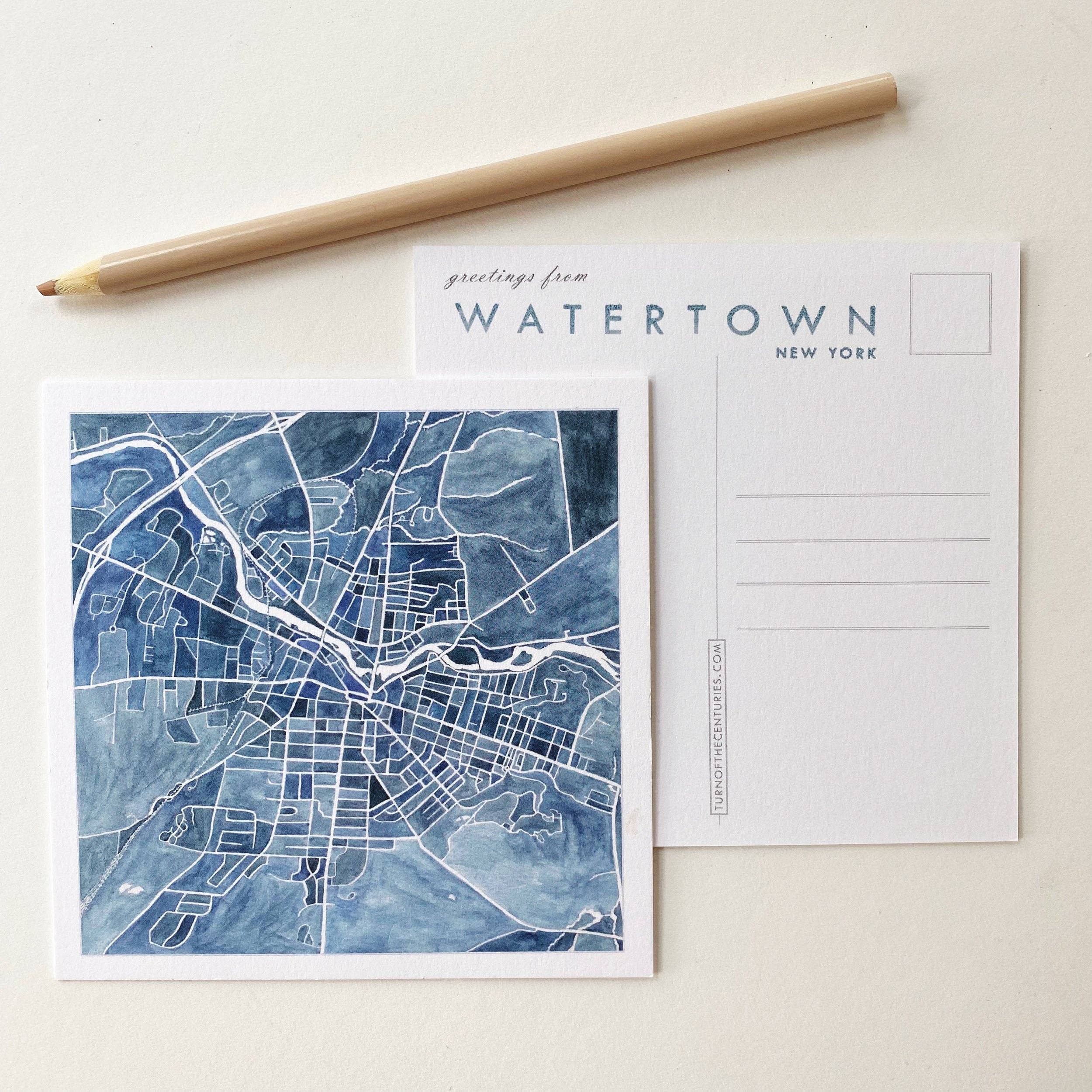 Turn-of-the-Centuries - Wholesale Postcard - WATERTOWN New York Map Postcard2