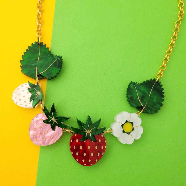 Strawberry Statement Necklace for wholesale by Sugar and Vice