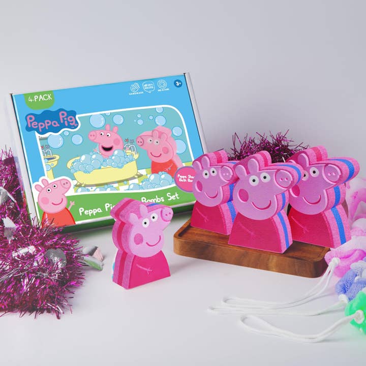 Bathletes World - Wholesale Bath Bomb/Fizz - Peppa Pig Bath Bombs- 4 pack