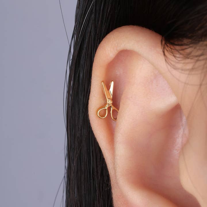 oumo jewelry - Wholesale Stud/Post Earrings - Titanium Scissor Stud ✂️1