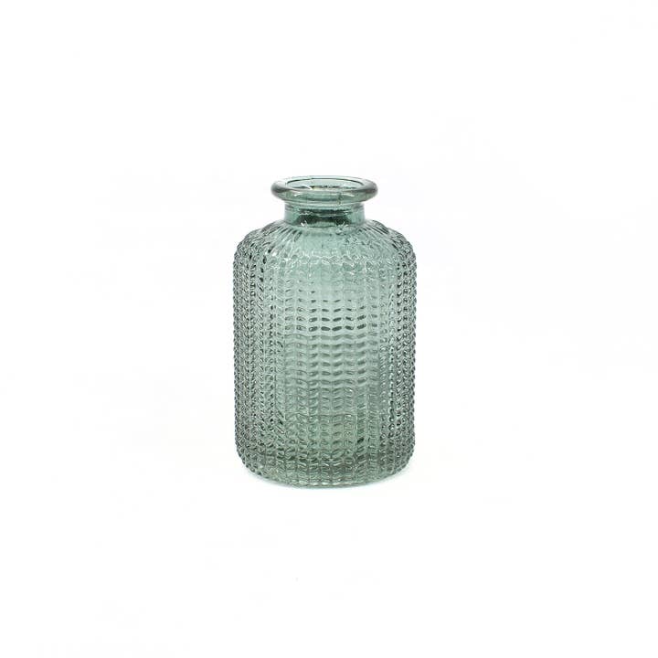 WT Collection - Wholesale Decorative Jar - Light Blue Textured Glass Jar
