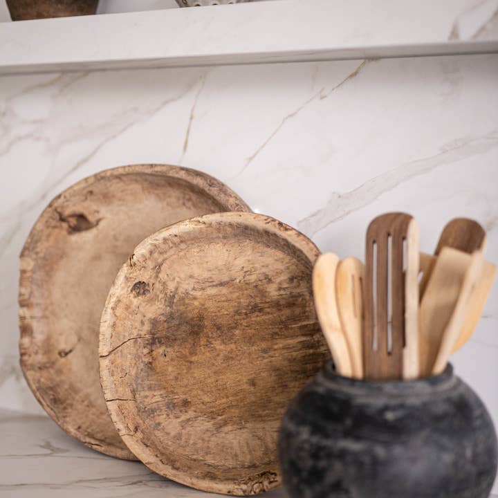 Luxe B Co - Wholesale Decorative Plate/Dish/Bowl - Reclaimed Round Elm Wood Basins
