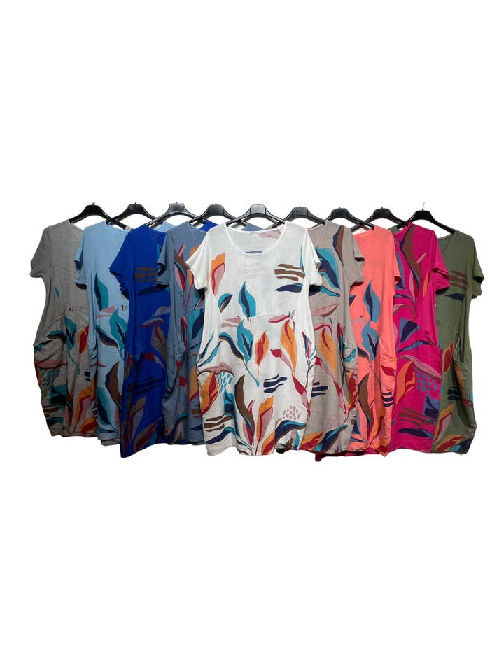 LINEN & COTTON HOUSE – Großhandel Tunika – Damen – TUNIKA AUS LEINEN 3533 BLUMEN12