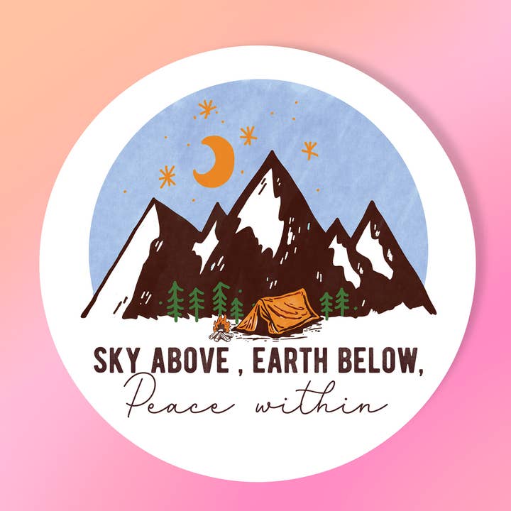 Sky Above Earth Below Sticker - Vinyl Metaphysical Intention for wholesale by London Luxury Candles