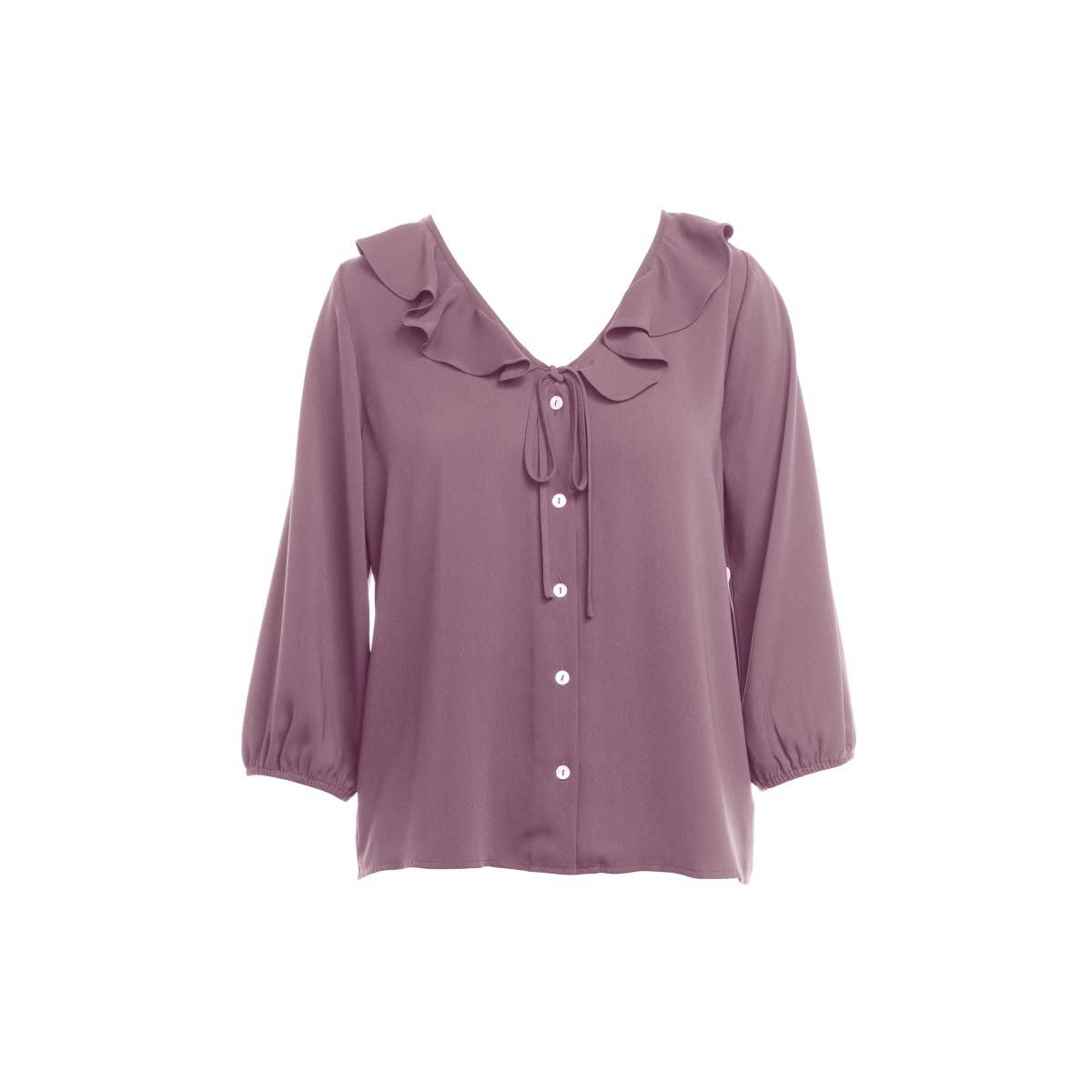 Naked Zebra Rack - Wholesale Blouse - Women's - Ruffle Button Down Tie Blouse10