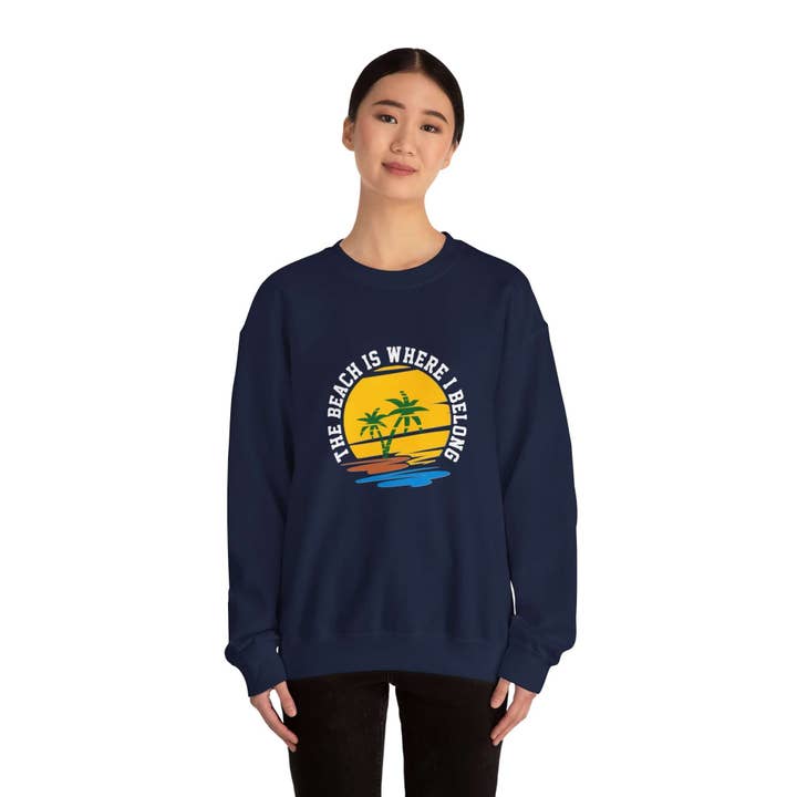 RC'nSONS - Vente Sweat-shirt à imprimés – unisexe - Le sweat-shirt unisexe "La plage est mon endroit"15