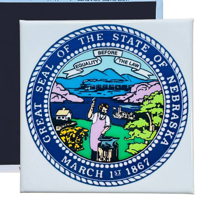 Iman Quadrato - Stemma Stato NEBRASKA - USA per la vendita all'ingrosso da parte di Astur Pins