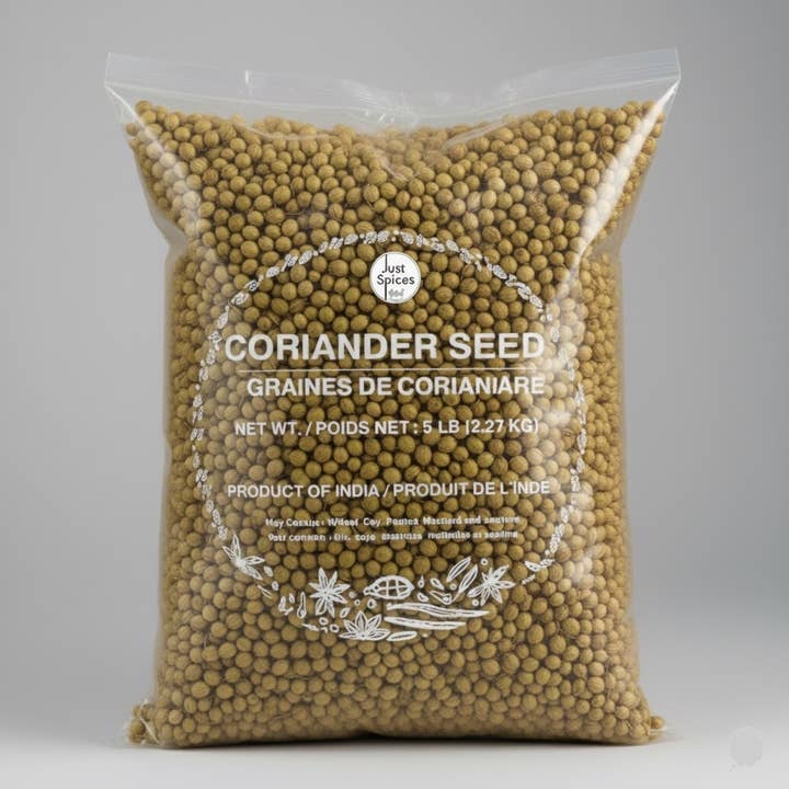Korianderfrø | 5 lb pakke | Hele krydderier | Produkt fra Indien for engroshandel hos Just Spices Corporation
