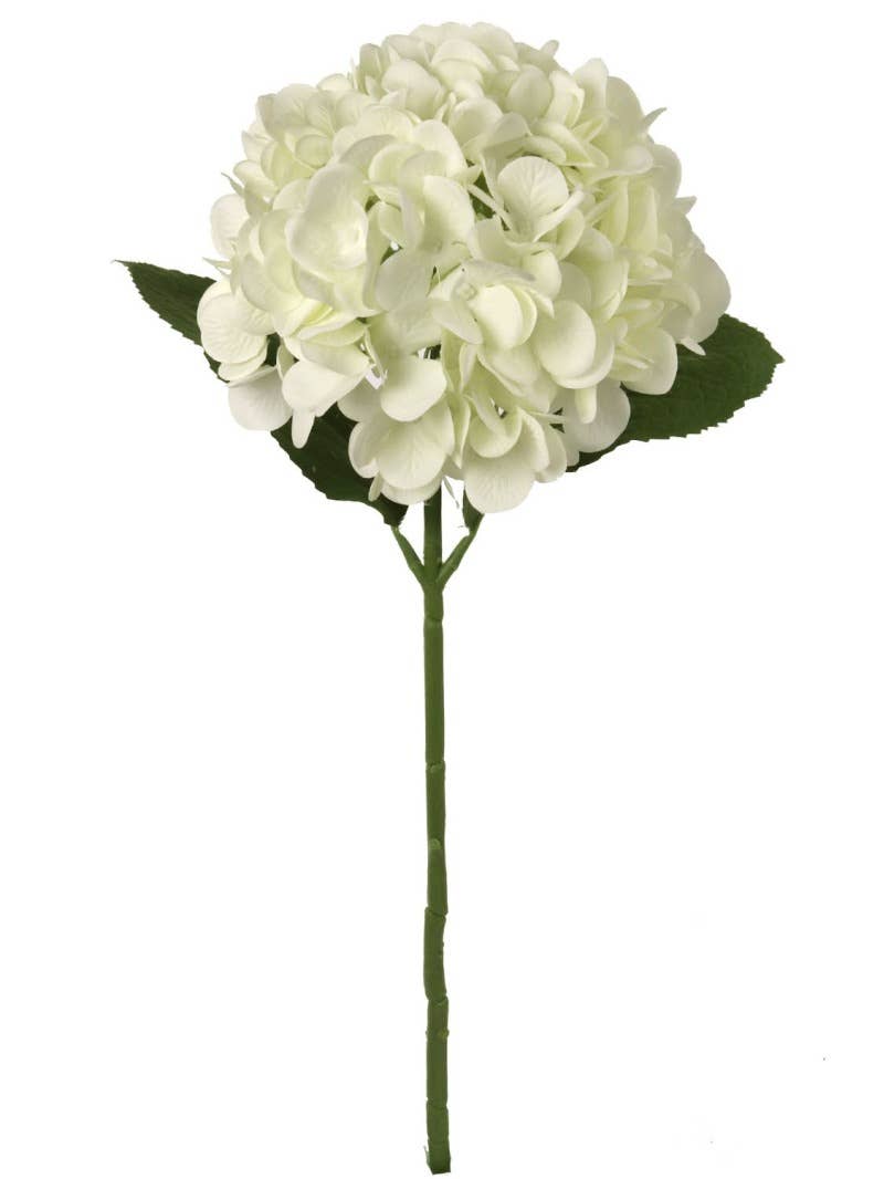 Larksilk - Wholesale Artificial Flowers - 18" Cream Hydrangea -Realistic Faux Flower For Elegant Decor