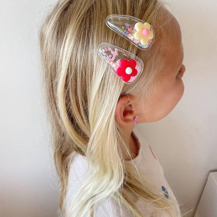 Eggy Cakes - Wholesale Hair Clip - Kids - Flower Confetti Shaker Hair Clips8