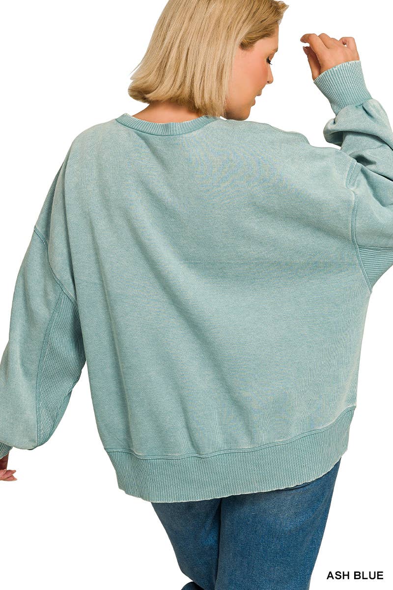 Vanilla Monkey - Vendita all'ingrosso Felpa - Donna - Pullover oversize Plus Acid Wash in pile9