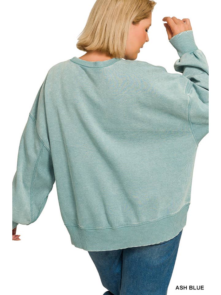 Vanilla Monkey - Vendita all'ingrosso Felpa - Donna - Pullover oversize Plus Acid Wash in pile9