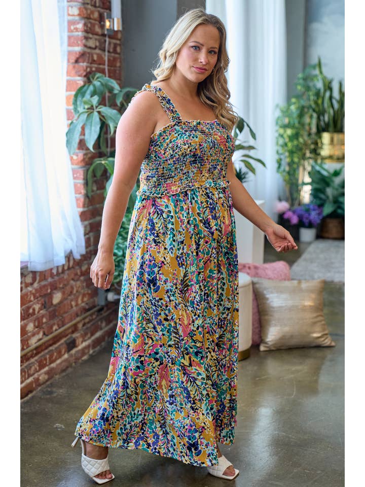 Nicabel - Vente Robe – femme - Robe plus avec imprimé floral-GPSD6567A2