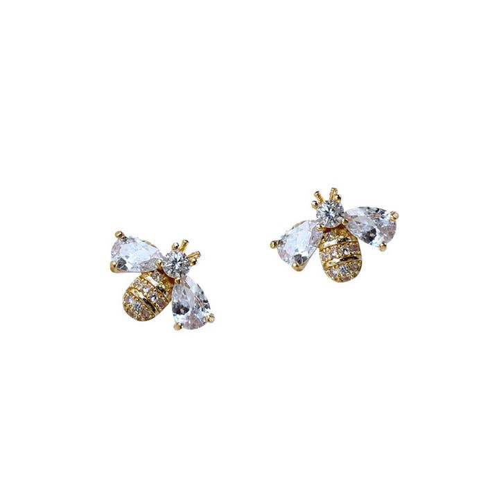 Katinki - Wholesale Stud/Post Earrings - Crystal Bee Stud Earrings2