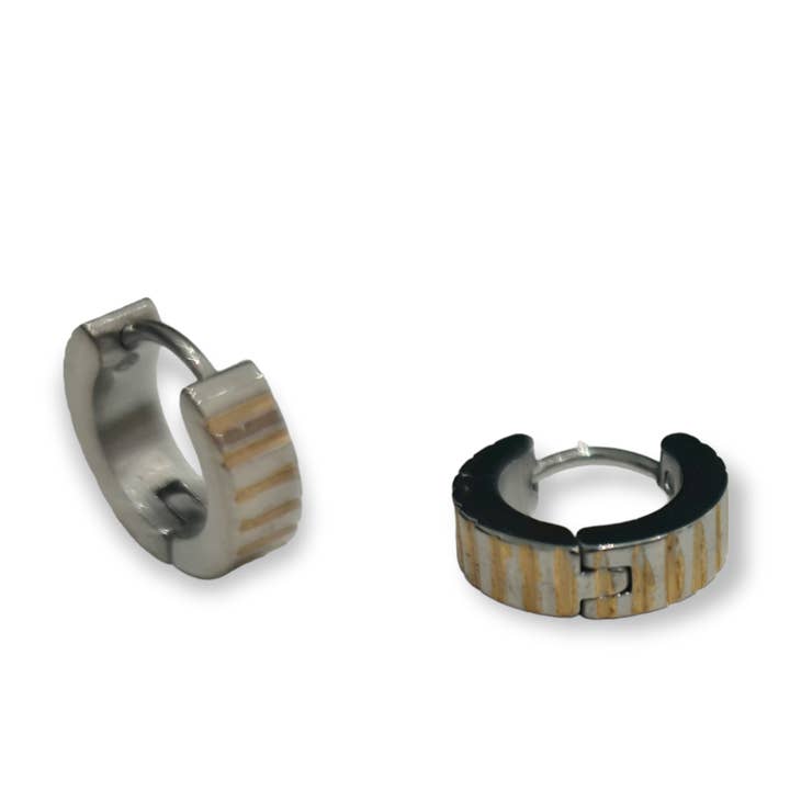 PENDIENTE ACERO H-2868 1,3 CM X 4 MM PLATEADA DORADO para venta al por mayor de Mayachi