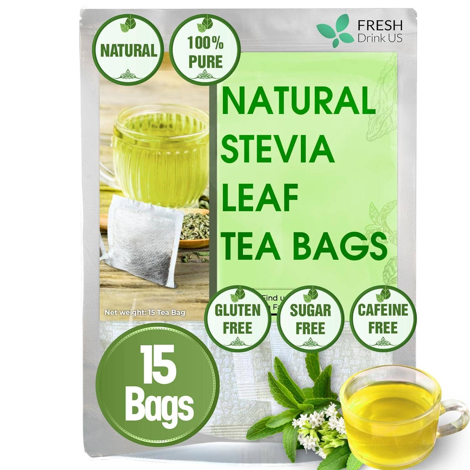 Naomi's Happy Place Shop - Wholesale Health/Detox Tea - Stevia Leaf, Whole Dried Leaves, Tea Bags, Powder, 100% Natural and Pure from Stevia Leaves. Sugar Substitute for Tea, Coffee. Loose Leaf Stevia Herbal Tea. Zero Calorie Sweetener. No Sugar, No Caffeine, No Gluten, Vegan.4