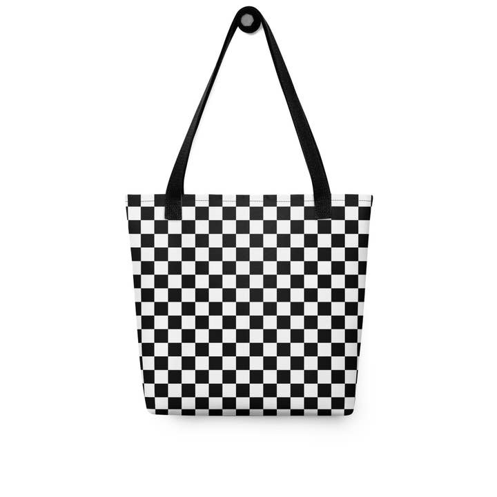 Emo Checkered Tote bag for wholesale by Salty Skeleton Co.