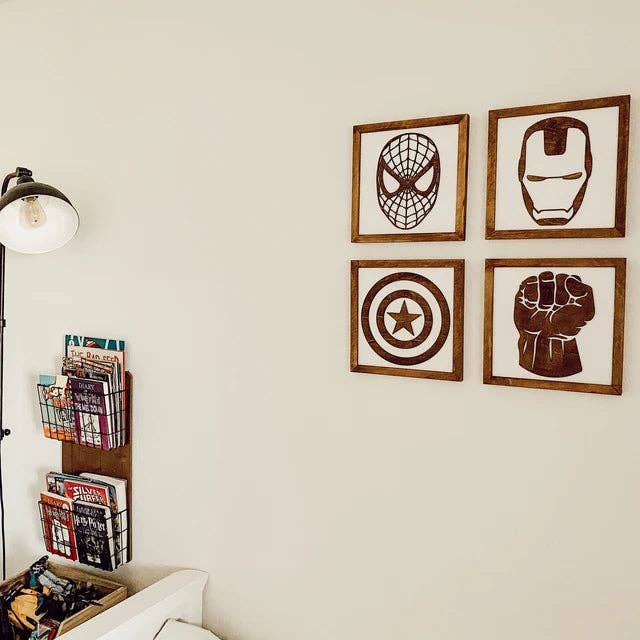 Nail and Hook Laser Cut Home Decor - Wholesale Sign - Superhero Wall Art | 11x11 inch Wood Sign19