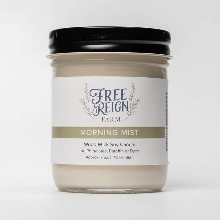 Free Reign Farm - Wholesale Jar/Filled Candle - NEW 7oz Wood Wick Soy Candles25
