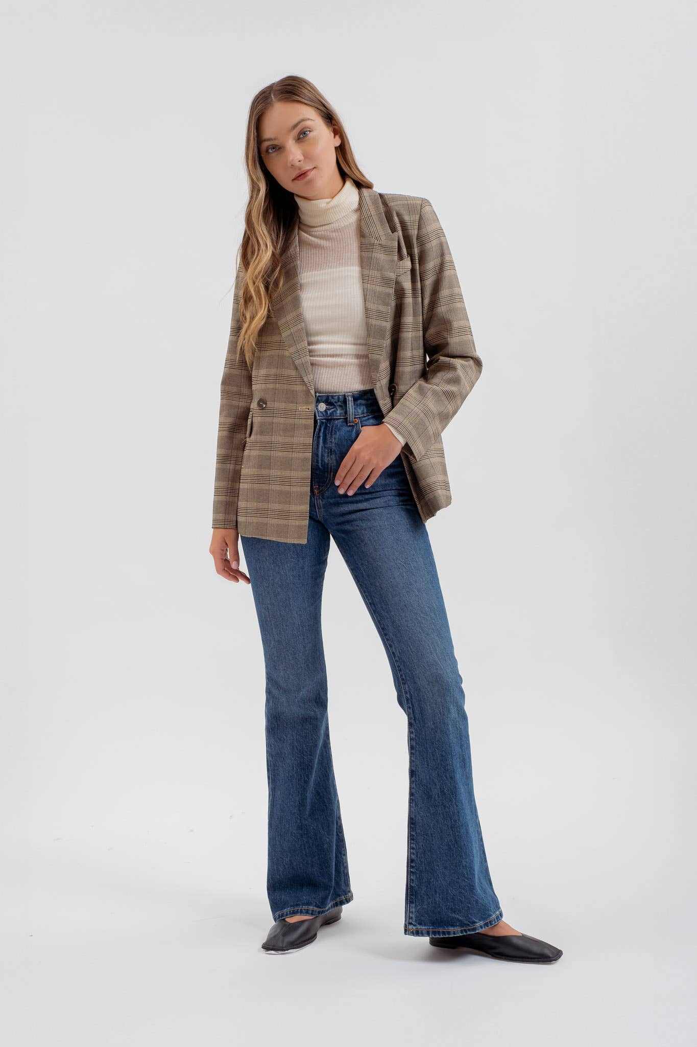 The Workshop Studio - Vente Blazer – femme - BLAZER À MANCHES LONGUES À COL À CARREAUX10