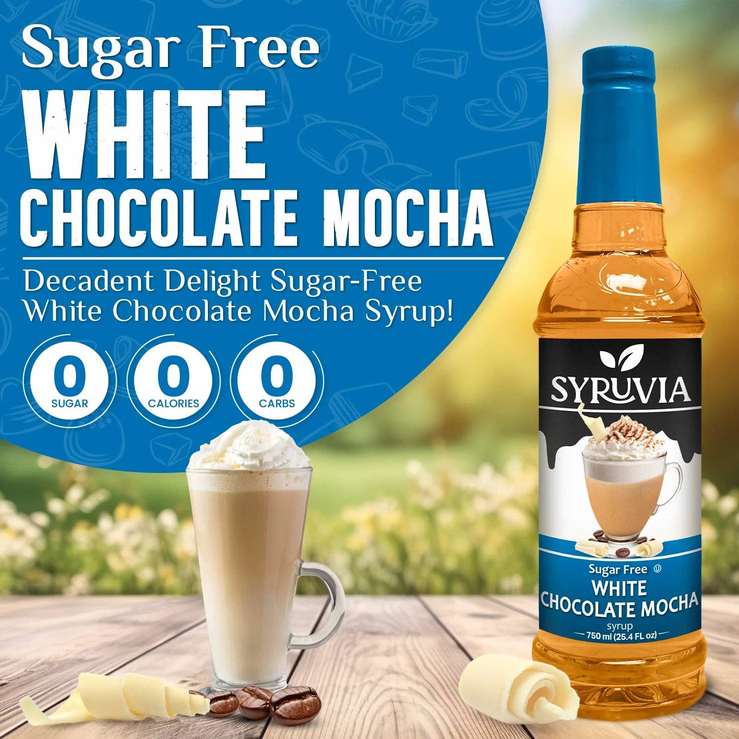 Syruvia - Wholesale Flavored Syrup - Sugar-Free White Chocolate Mocha Syrup1