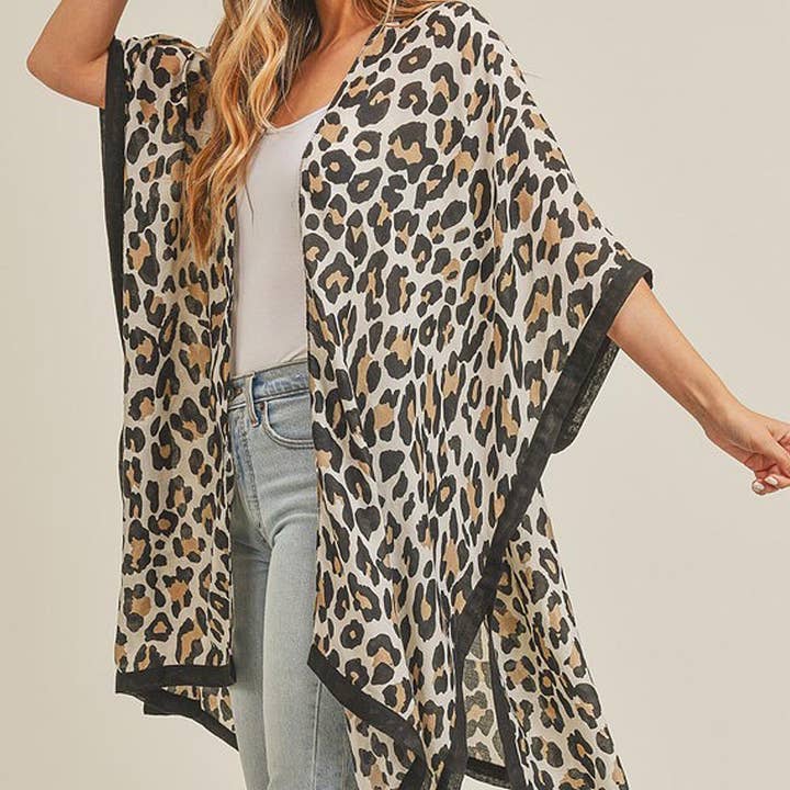3AM BY H&D ACCESSORIES - Wholesale Kimono - Women's - Leopard Print Kimono