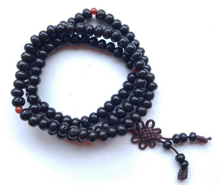 Namu Baru Inc. – Großhandel Gebetskette für den Hals – Black Lotus Seed Zen108 Bead Mala — Gebetsperlen — 6 x 8 mm3