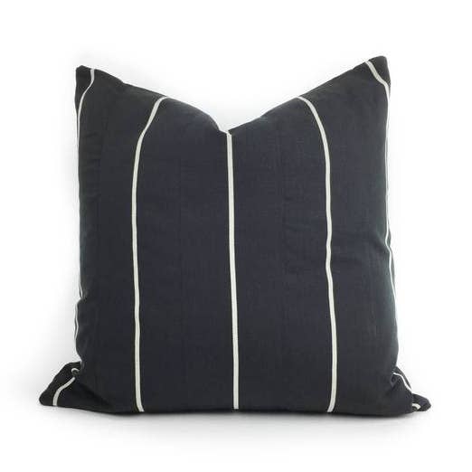 H&L Stripe Collection - Schwarzer Kissenbezug für den Großhandel von Heddle & Lamm