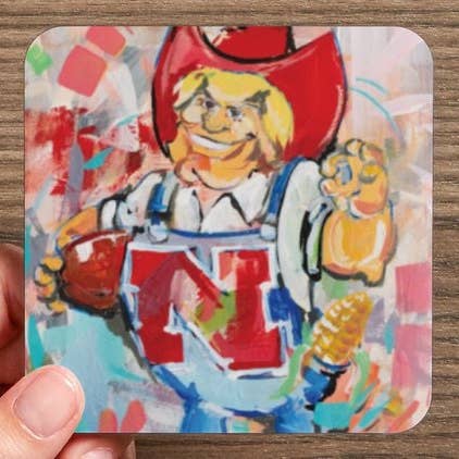 Brandon Art Co - Wholesale Coasters - Nebraska Corn Huskers Water-Resistant Glazed Coasters