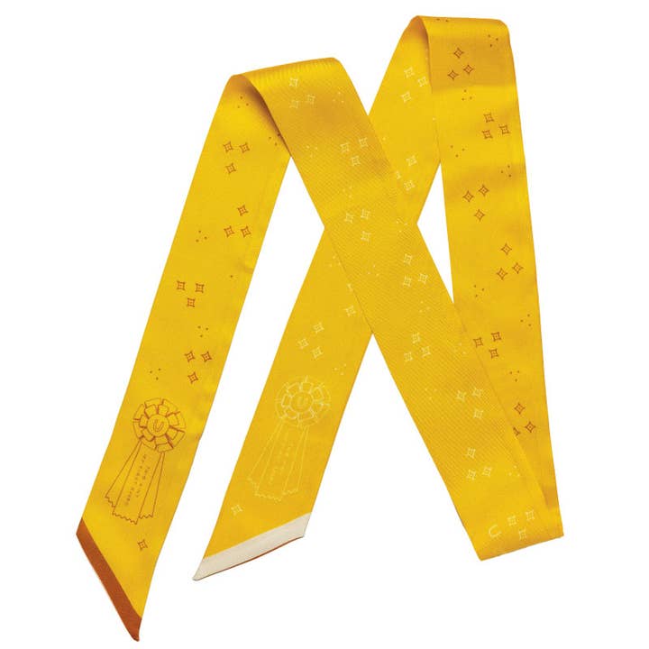 “This Ain't My First Rodeo” Hand-Drawn Silk Twilly Scarf for wholesale by Jenni Earle