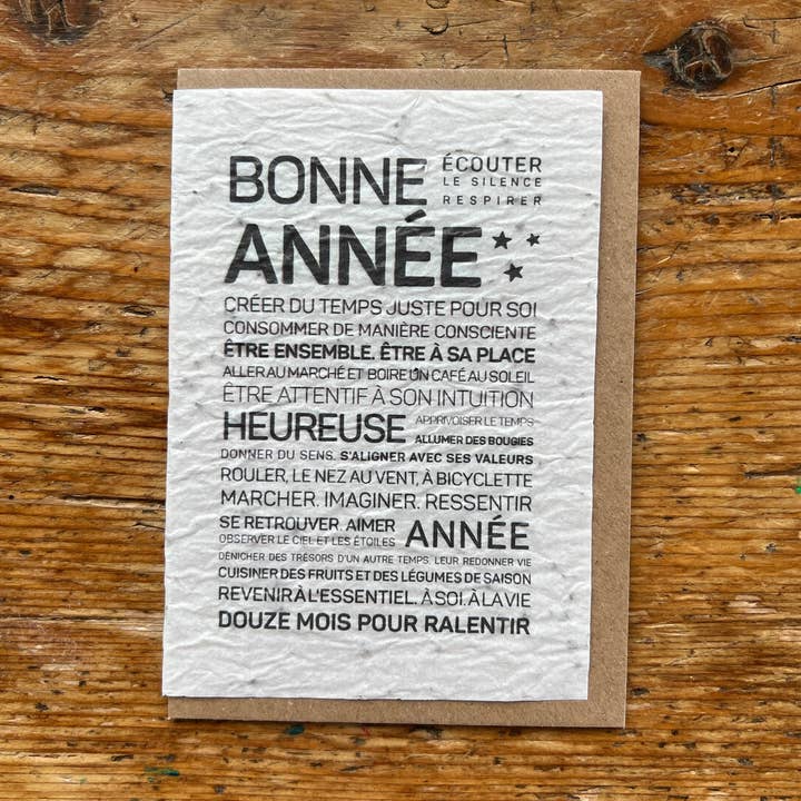 Grußkarte mit Samen „Happy New Year“ für den Großhandel von Les cartes de Lulu