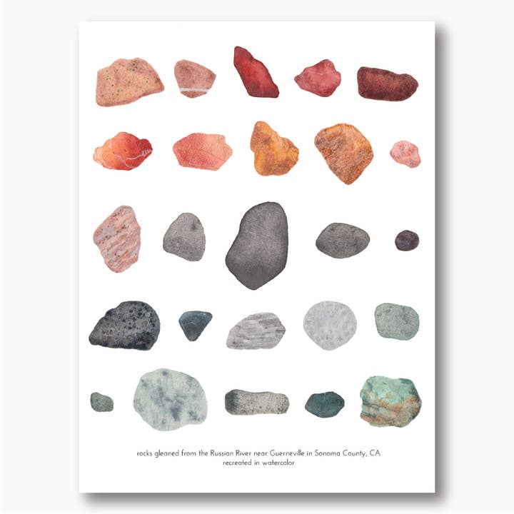 Sonoma County Rocks Print for wholesale by Sophie Tivona Paper