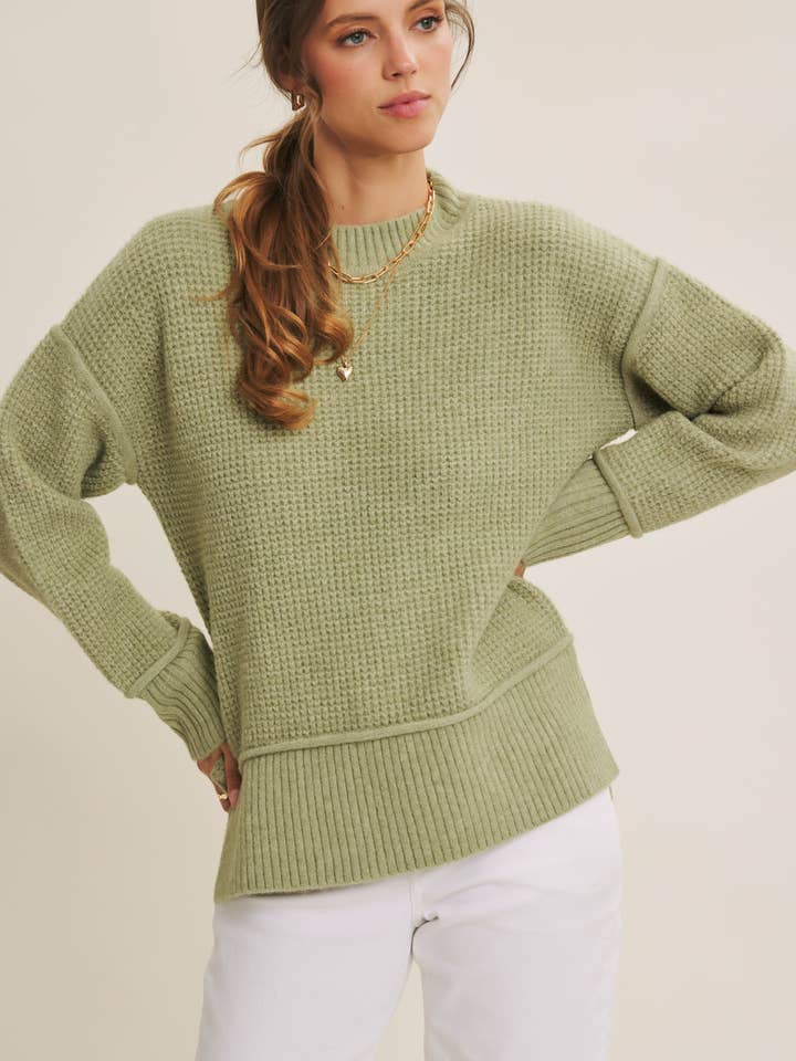 SUSTAINABILITY NEVER LOOKED THIS CUTE BRUSHED WAFFLE SWEATER for wholesale by in february