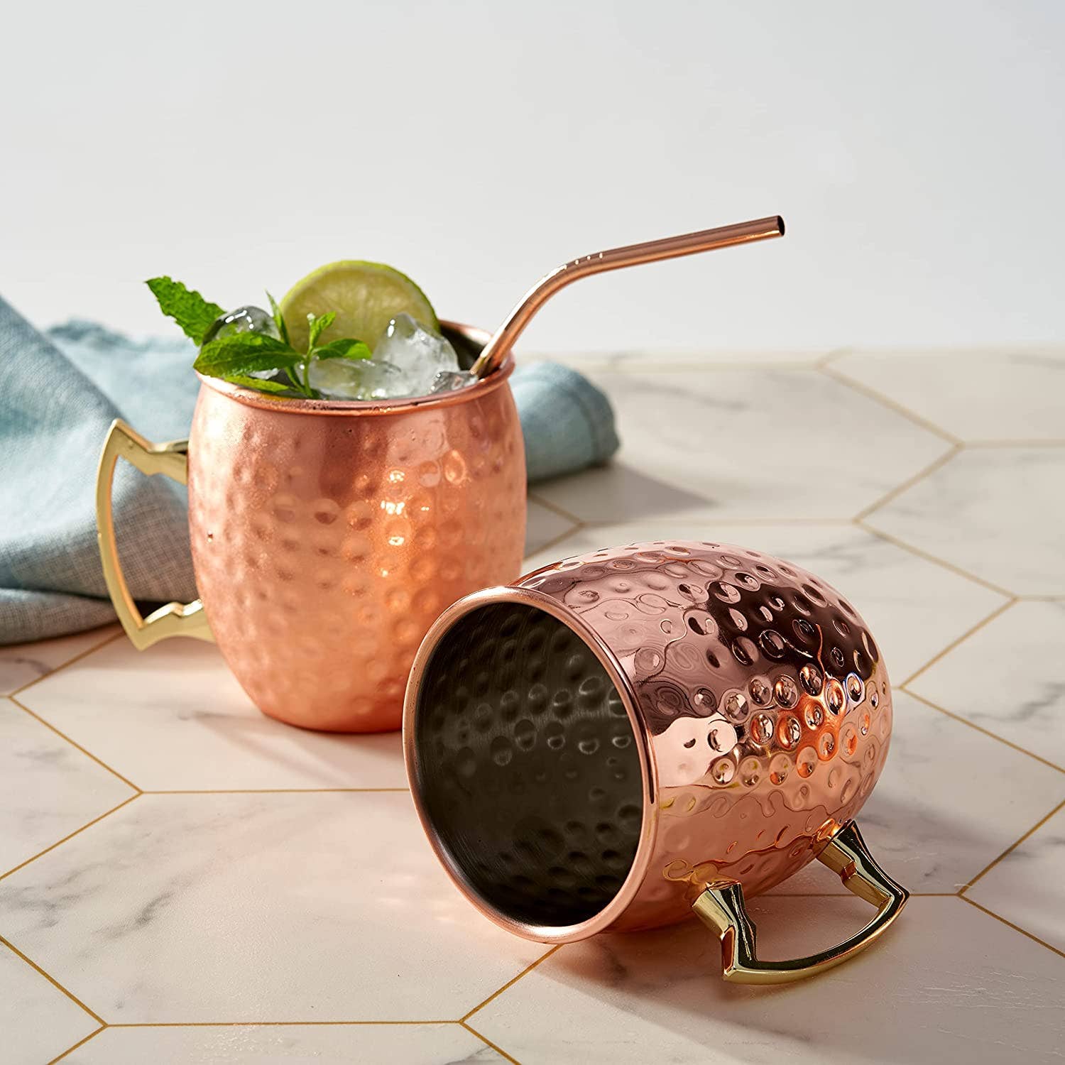 Oak & Steel - Wholesale Cocktail/Liquor Glass - 4 Moscow Mule Cocktail Mugs5