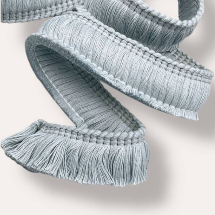 Rosie & Smudge - Wholesale Lumbar pillow - Blue Fringe Ticking Stripe Lumbar Oblong Complete Cushion7