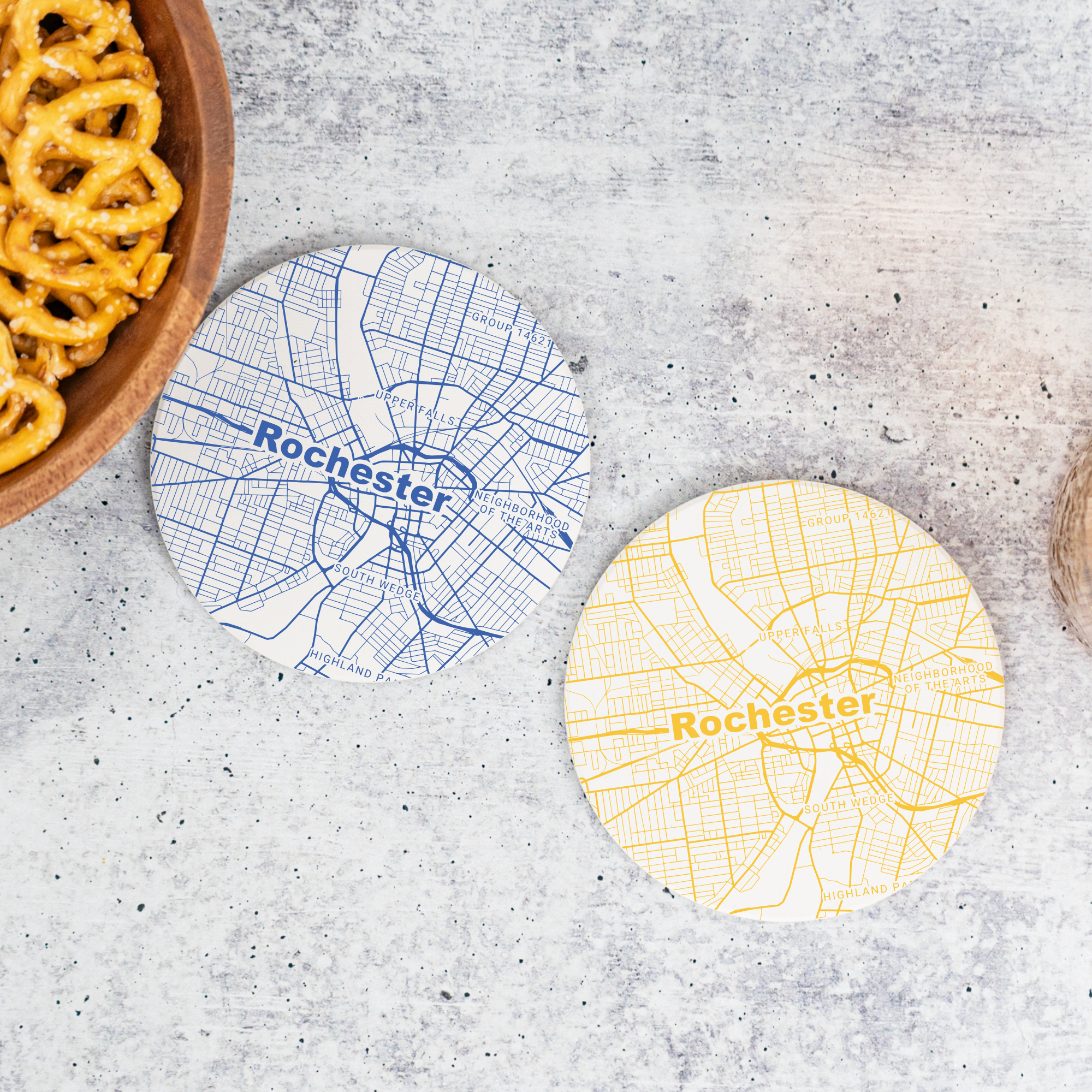 Blue Ridge Mountain Gifts - Wholesale Coasters - Rochester NY - Ceramic Map Coasters - Any Color7