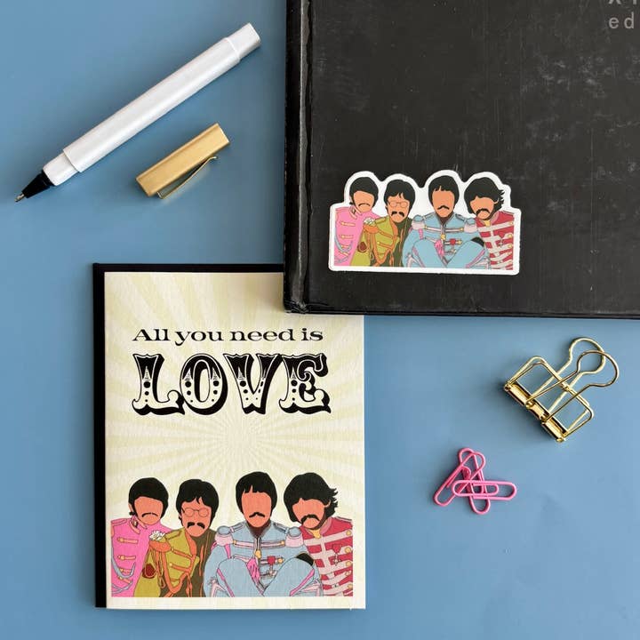 Mod Lounge Paper Company - Venta al por mayor Tarjetas de amor - Tarjeta de felicitación Fab 4 Love Pop Icon3