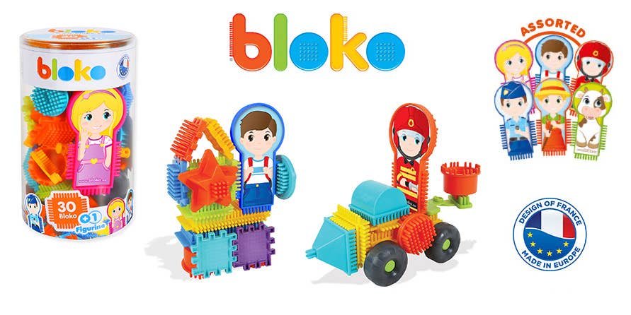 Bloko - Wholesale Blocks - Kids Baby - Tube of 31 Bloko + 1 Figure in an assortment - 5035732