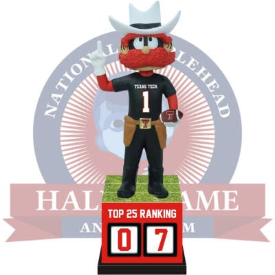 Raider Red Texas Tech Red Raiders Football Suivi du Classement Top 25 Figurine Bobblehead (Prévente) pour la vente par National Bobblehead Hall of Fame and Museum