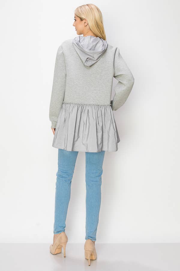 Joh Apparel - Vente Haut en maille – femme - Haut à capuche en scuba extensible français Fabria2