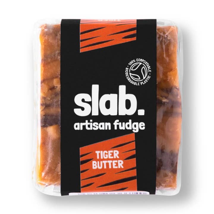Tiger Butter Fudge Slab for wholesale by Slab Artisan Fudge