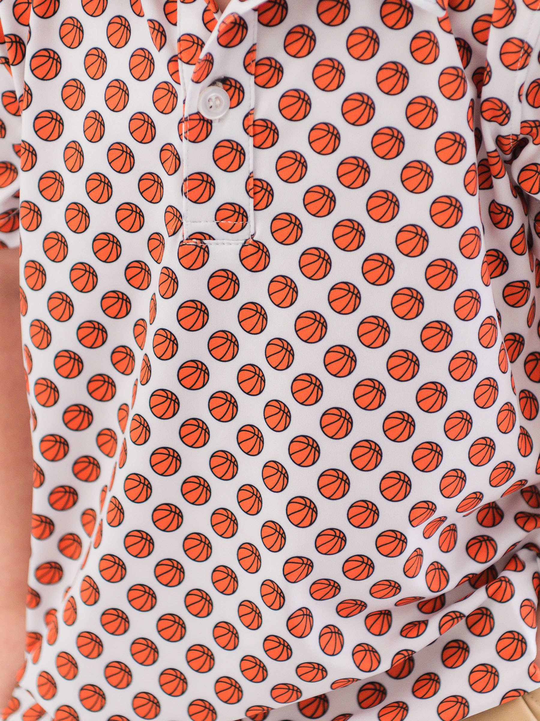 Orange Boys Basketball Madness Knit Short Sleeve Performance Polo for wholesale on Faire1