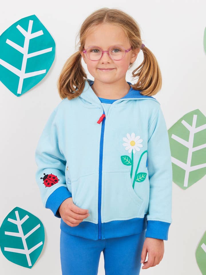 Organic English Garden Applique Hoodie for wholesale by Toby Tiger