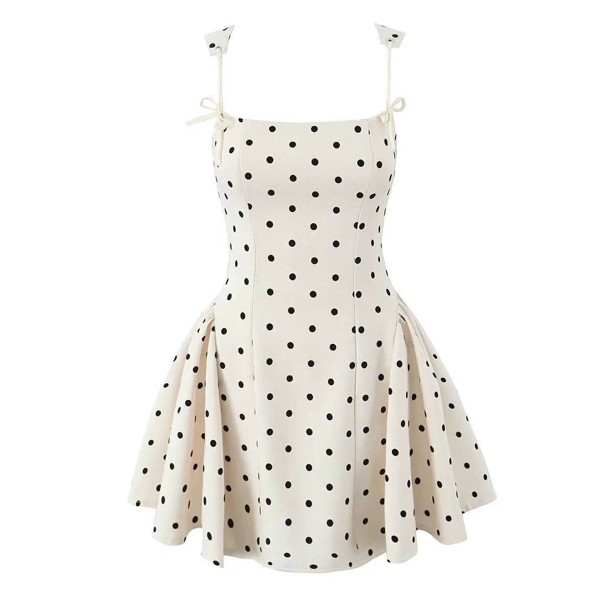 Little Trendy - Wholesale Dress - Women's - French polka dot Slim Fit suspender mini dress sweet skirt
