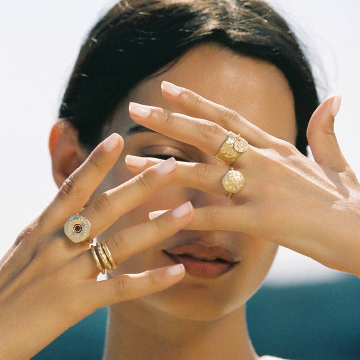 Agapée Jewelry - Wholesale Cocktail/Statement Ring - Iris Ring | Jewelry Gold Gift Waterproof3
