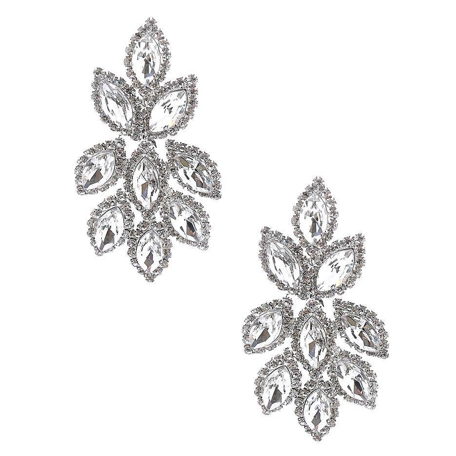 Diacly - Vente Boucles d'oreilles pendantes - Boucles d'oreilles en strass Marquise Chandelier9